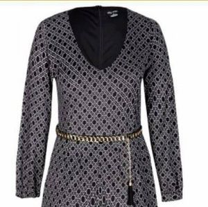 City Chic black & white long sleeve romper